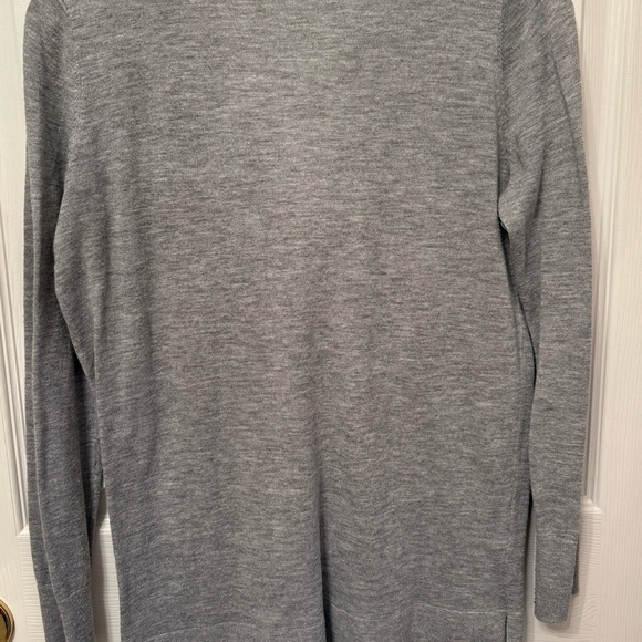 Loft Gray V-Neck Button-Up Cardigan Size Large - Picture 2 of 5